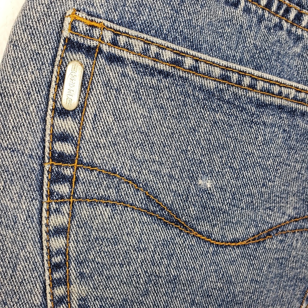 Vintage Pepe Dip Dyed Frayed Jean Shorts Sz 13/14 - Picture 4 of 8